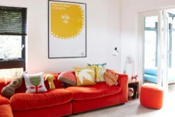 Donna Wilson Mushroom Shaped Cushion 7 Donna Wilson Mushroom Shaped Cushion -Donnawilson Shop AW17 Homeware Gareth Hacker Red Sofa and Cushions 2 lores 2