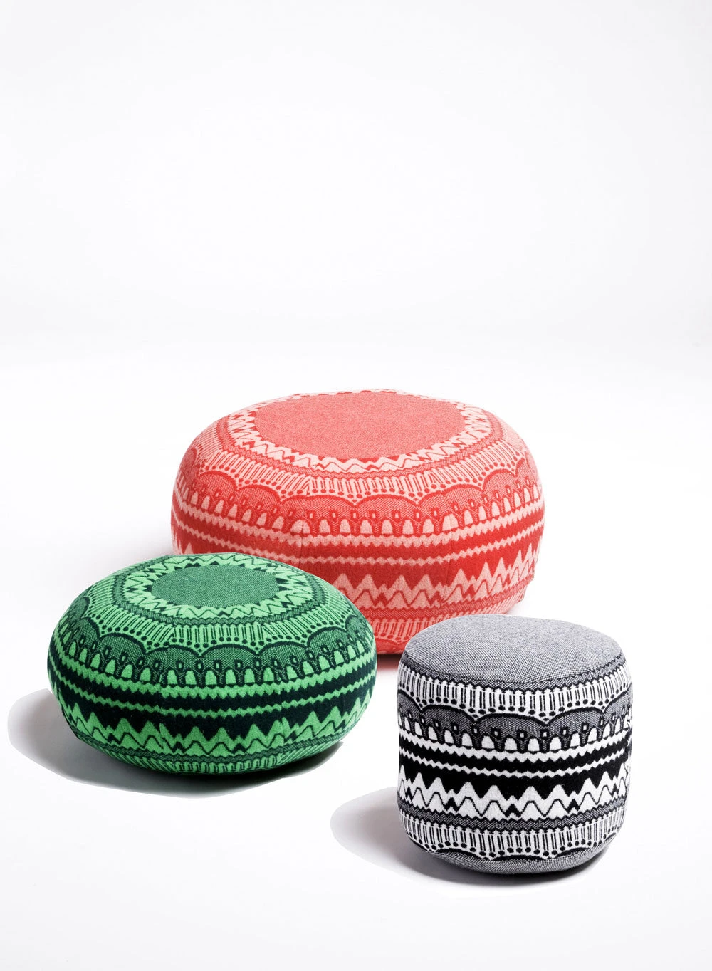 Donna Wilson Frank Pouffe In ZigZag - Red 2 Donna Wilson Frank Pouffe In ZigZag - Red - Image 2