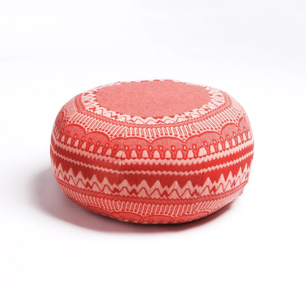 Donna Wilson Frank Pouffe In ZigZag - Red 1 Donna Wilson Frank Pouffe In ZigZag - Red