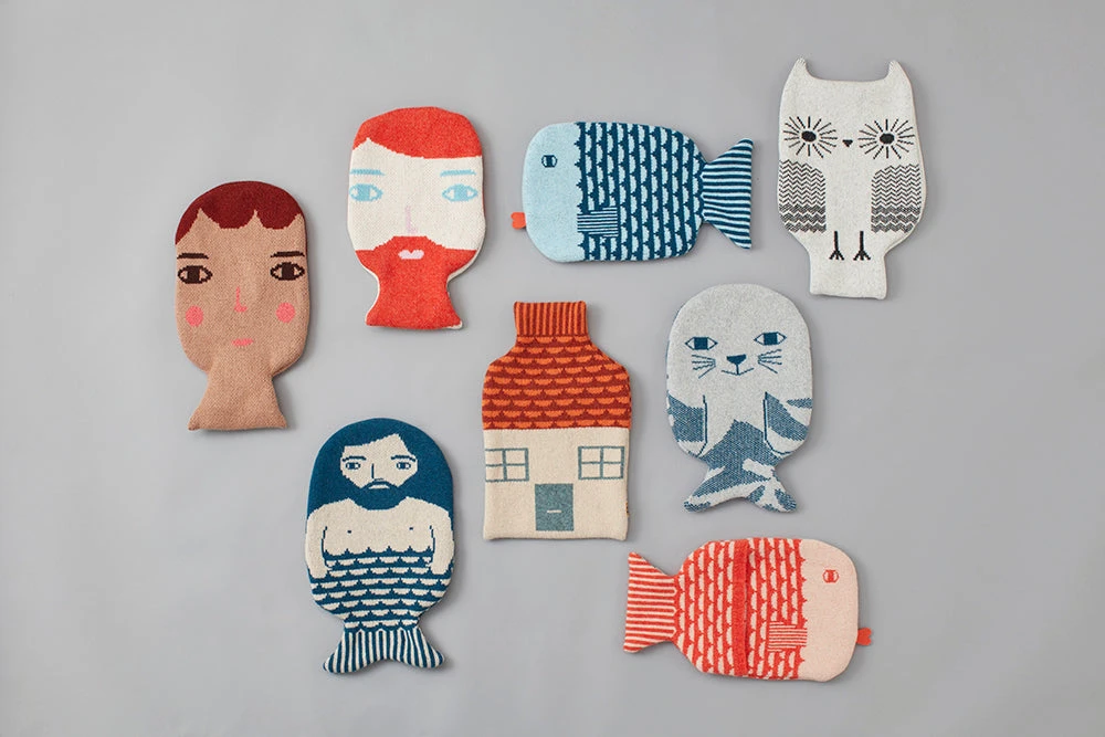 Donna Wilson Merman Hot Water Bottle - Blue 3 Donna Wilson Merman Hot Water Bottle - Blue - Image 3