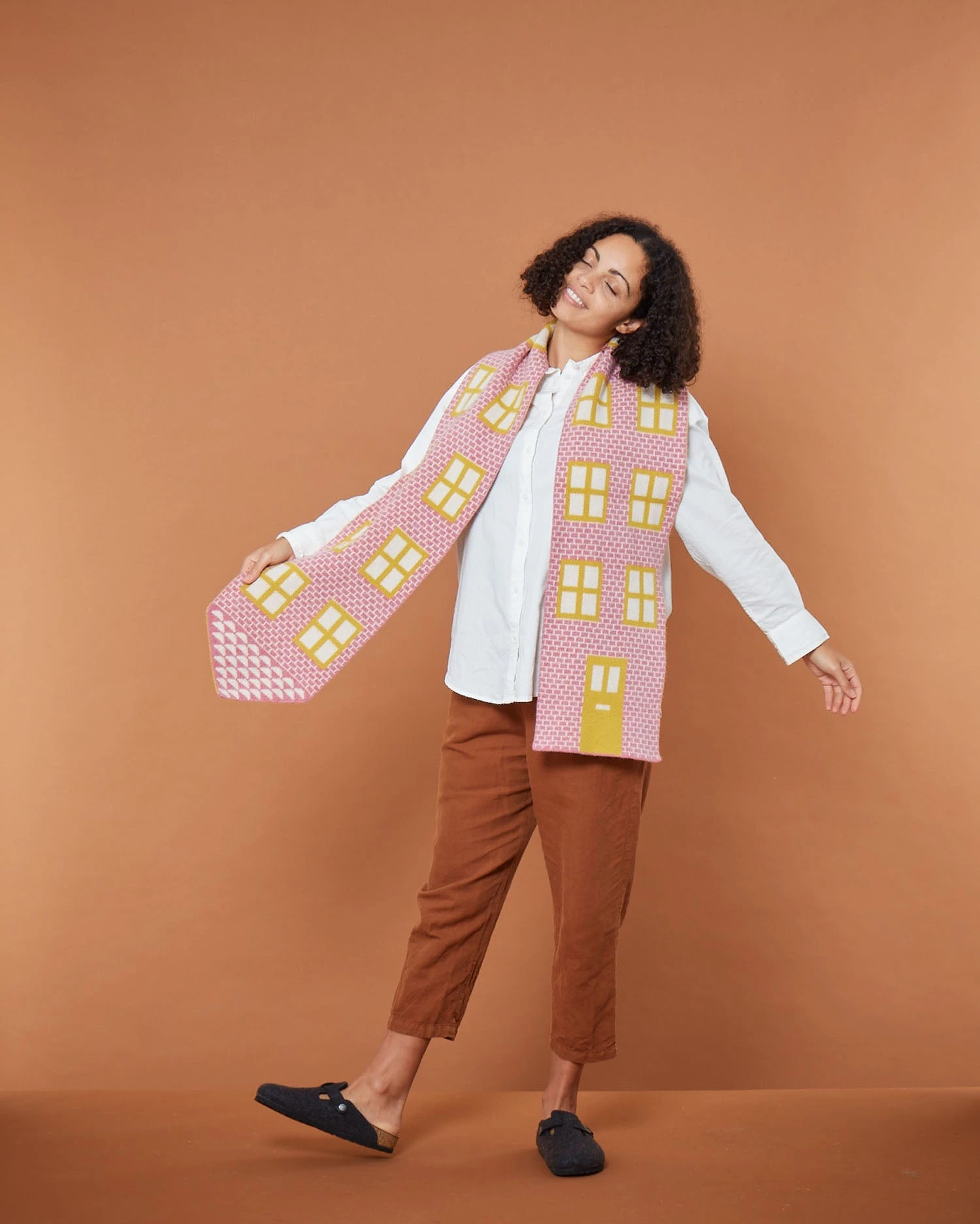 Donna Wilson House Shaped Scarf - Nougat 4 Donna Wilson House Shaped Scarf - Nougat - Image 4