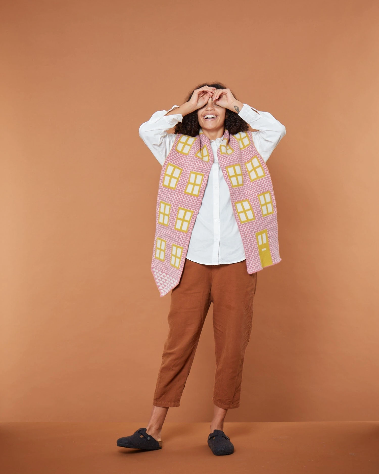 Donna Wilson House Shaped Scarf - Nougat 3 Donna Wilson House Shaped Scarf - Nougat - Image 3