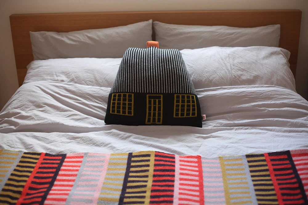 Donna Wilson Cottage Shaped Cushion - Black 2 Donna Wilson Cottage Shaped Cushion - Black - Image 2