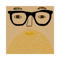 Donna Wilson Bespoke Johnny Square Cushion -Donnawilson Shop JohnnyLightSkinBlondeBeardGreyGlasses