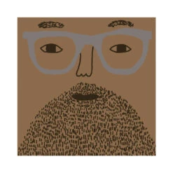 Donna Wilson Bespoke Johnny Square Cushion -Donnawilson Shop JohnnyMidSkinBrownBeardGreyGlasses