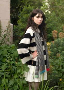 Donna Wilson Quartet Scarf - Black & White 5 Donna Wilson Quartet Scarf - Black & White -Donnawilson Shop QuartetScarfMono S2 LoRes SFW