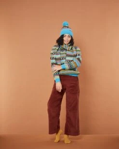 Donna Wilson Static Stripe Scarf - Turquoise -Donnawilson Shop Static Stripe Sweater Scarf and Beanie Turquoise Donna Wilson e712883c 43fd 4ce8 ab44 515c144838e4