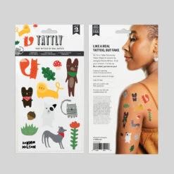 Donna Wilson Tattly Creature Crew Tattoo Sheet (Set Of 2) -Donnawilson Shop Tattly x Donna Wilson Creature Crew Tattoo Set Front and Back